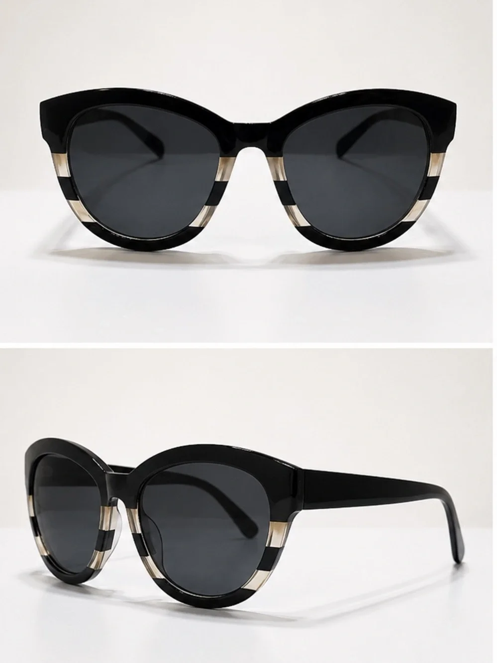 Classic Black Cat-Eye Sunglasses - Black